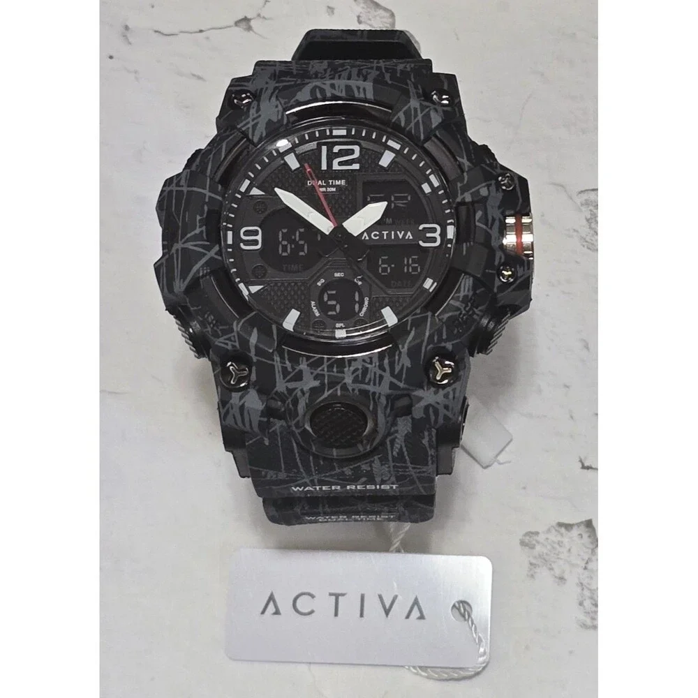 Activa X Invicta Digital Men's Watch 49mm Camouflage Black ACW8008-001 Brand New